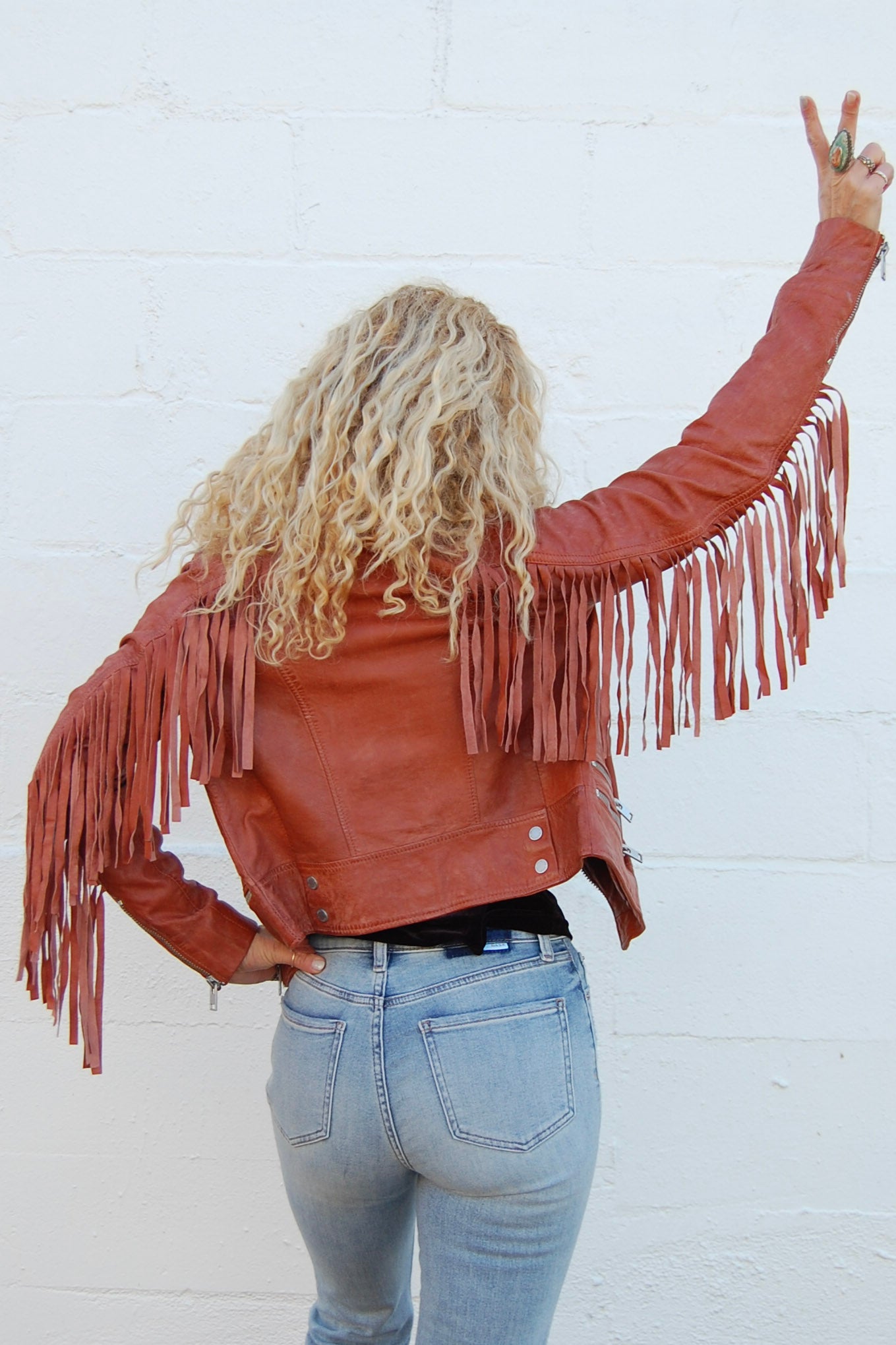 Zoe RF Jacket in Burnt Orange - SpiritedBoutiques Boho Hippie Boutique Style Jacket, Mauritius