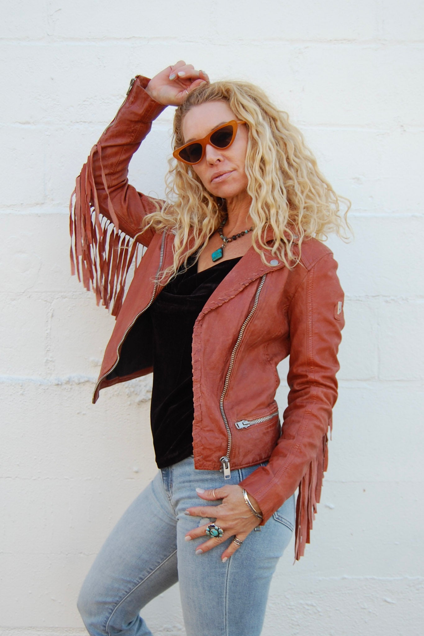 Zoe RF Jacket in Burnt Orange - SpiritedBoutiques Boho Hippie Boutique Style Jacket, Mauritius
