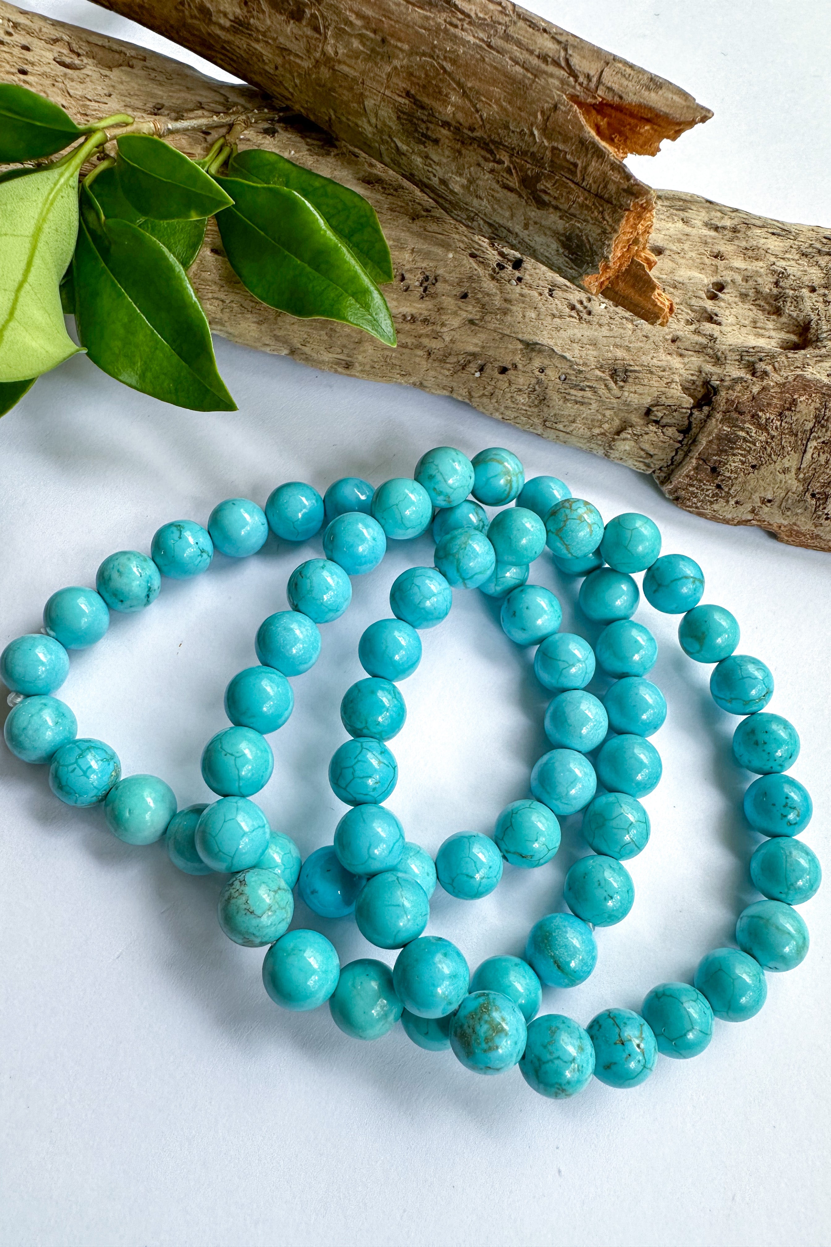 Mixed Turquoise Gemstone Stretch Bracelet - SpiritedBoutiques Boho Hippie Boutique Style Bracelet, Ole Gift