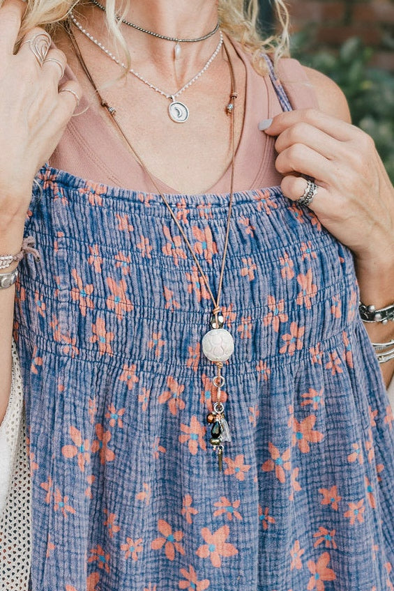 Adjustable Clay Necklace - SpiritedBoutiques Boho Hippie Boutique Style Necklace, Spirit La La vintage coin