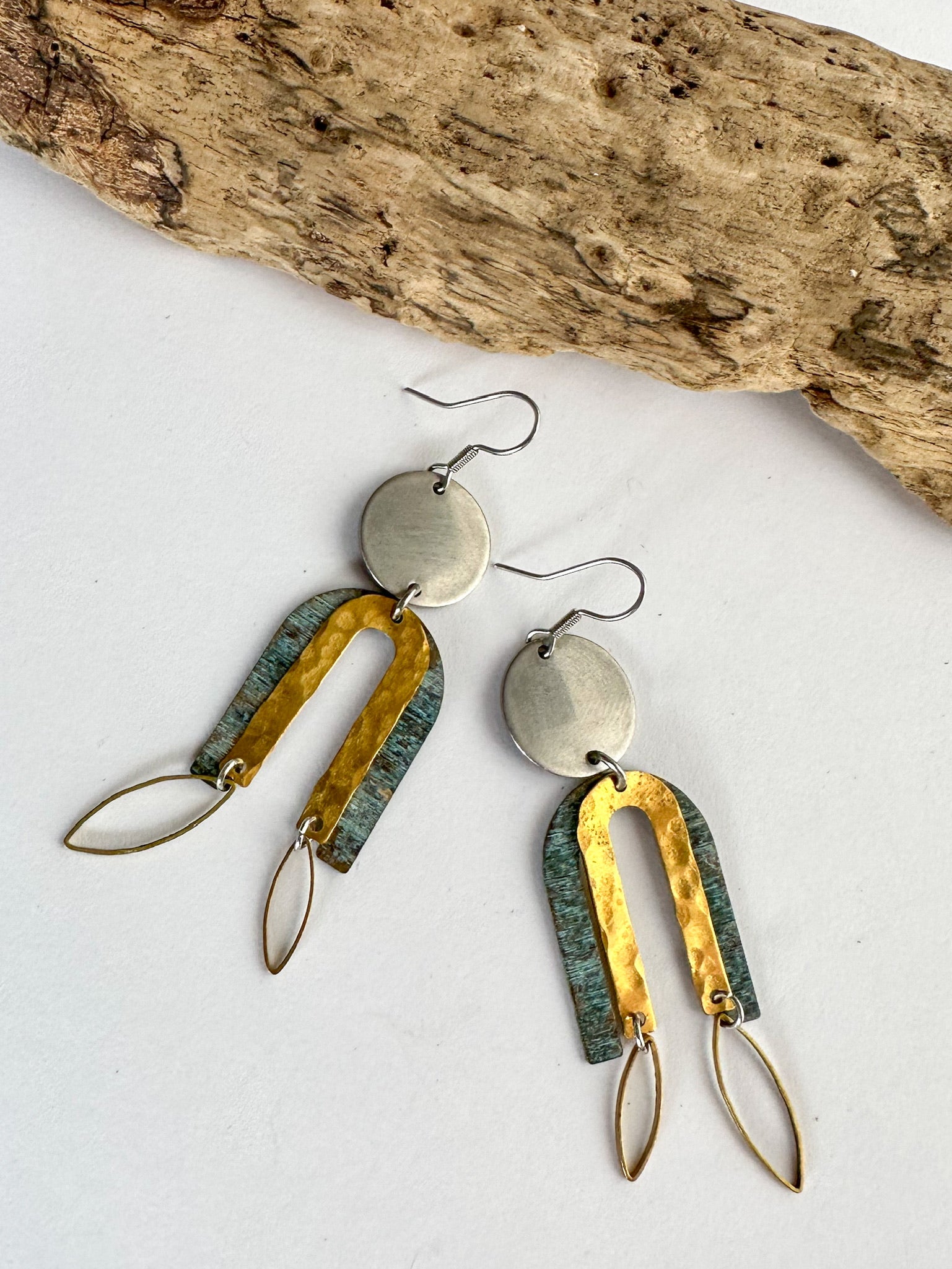 Patina Horse Shoe Earrings - SpiritedBoutiques Boho Hippie Boutique Style Earrings, Spirit Lala Zen