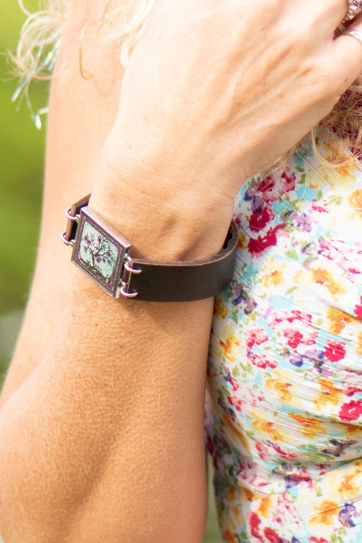 Fuchsia Tree of Life Cuff Bracelet - SpiritedBoutiques Boho Hippie Boutique Style Bracelet, Spirit Lala