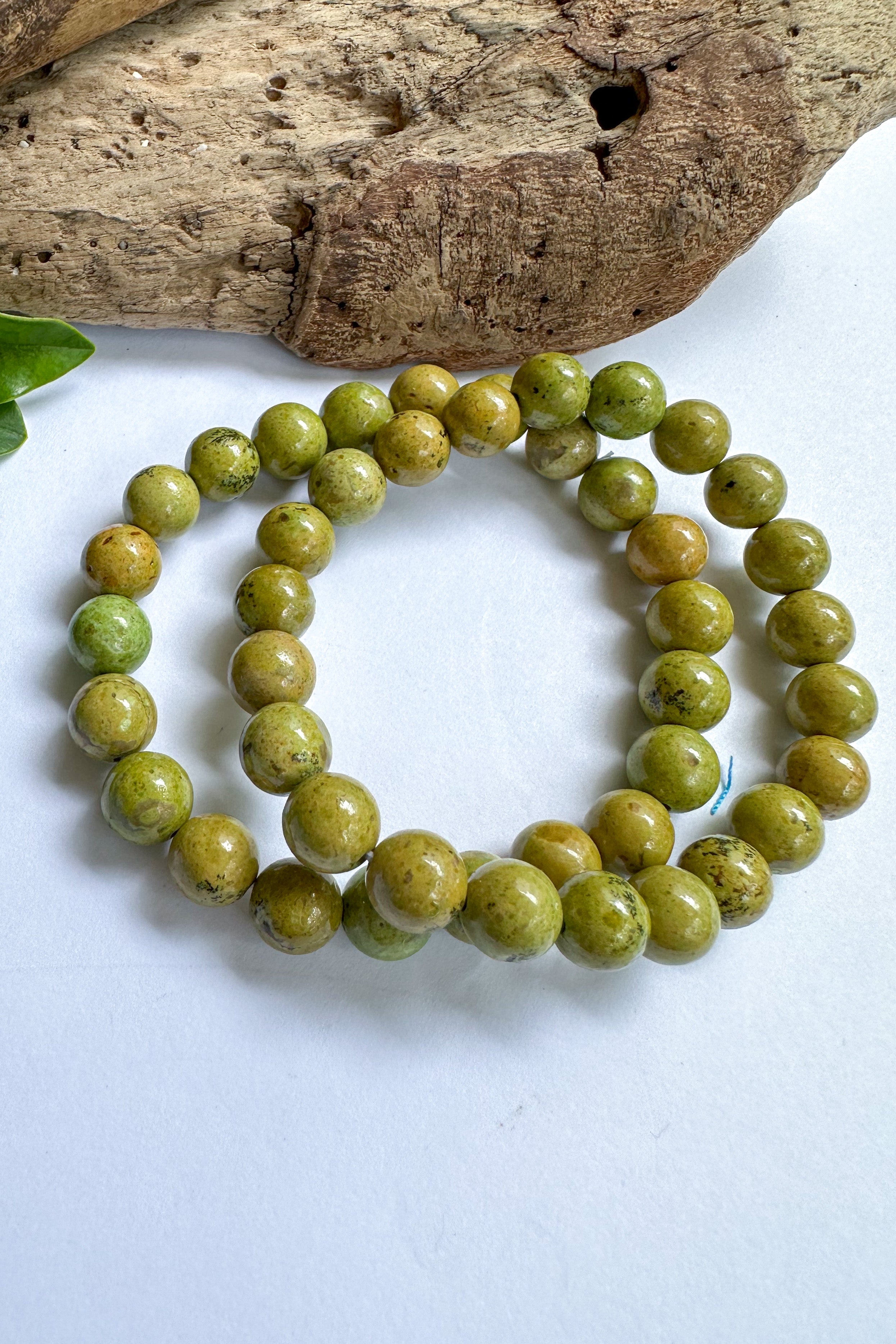 Mixed Green Gemstone Stretch Bracelet - SpiritedBoutiques Boho Hippie Boutique Style Bracelet, Ole Gift